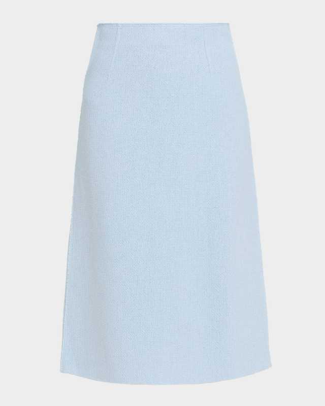 A-Line Crepe Weave Midi Skirt